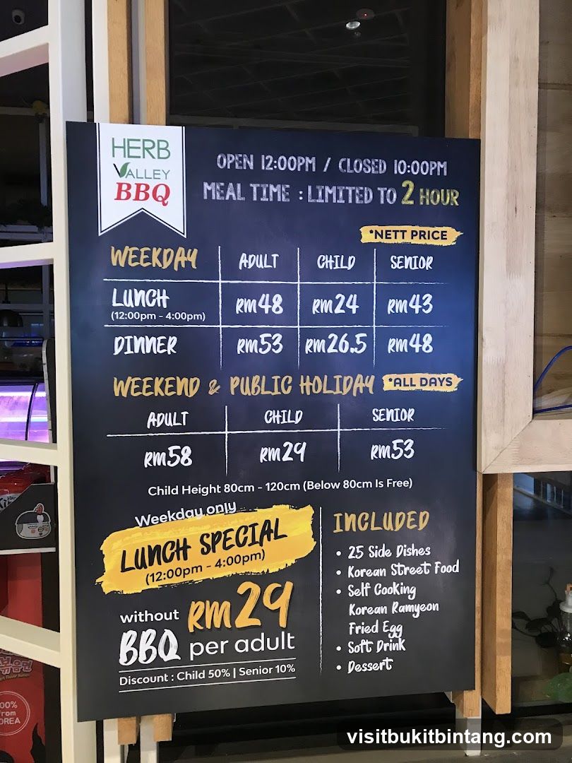 Herb Valley BBQ Menu