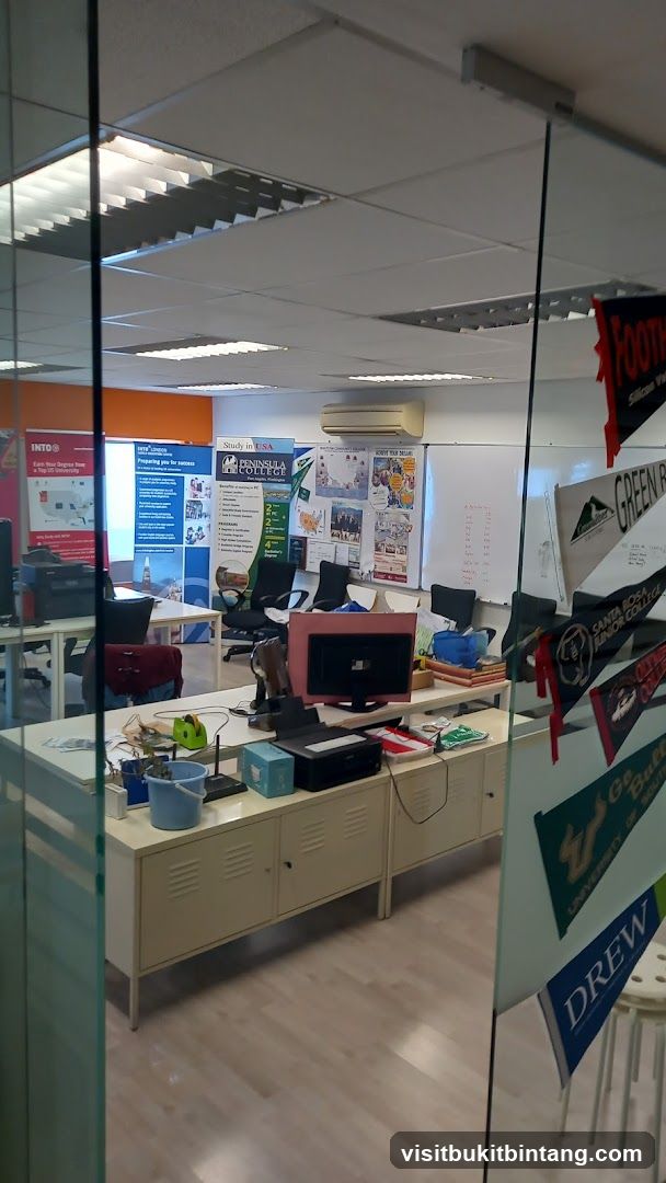 Office Interior with College Banners