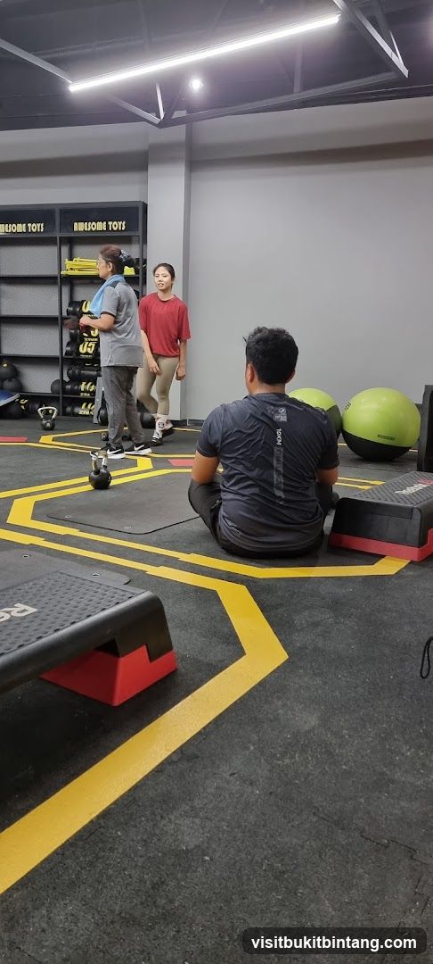 Gym Interior with People and Equipment