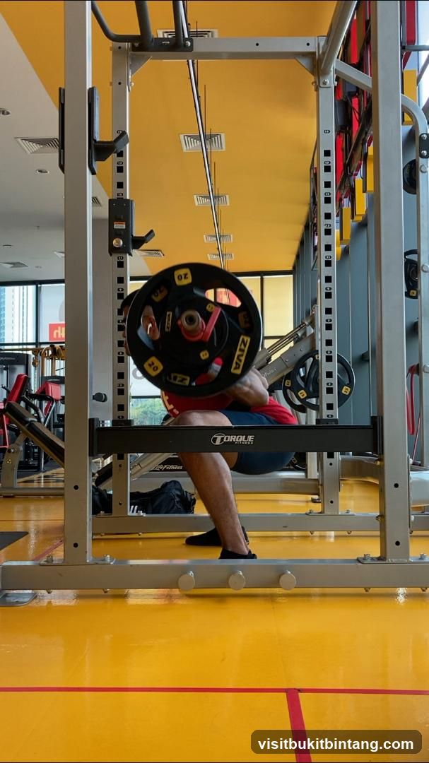 Man performing a barbell squat