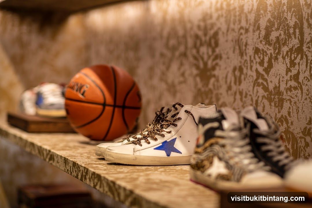Sneakers and Basketball on Display