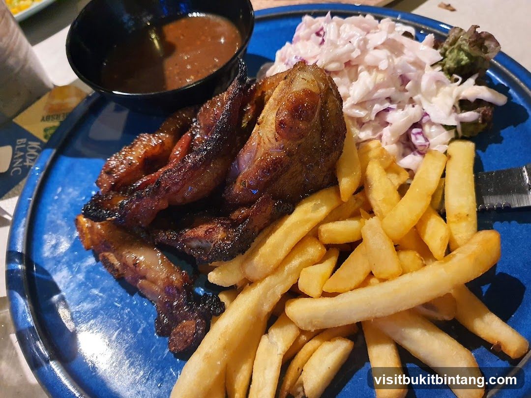 Ribs with Fries and Coleslaw