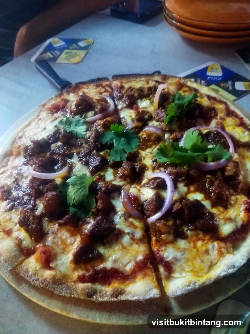 Pizza with Meat and Red Onion