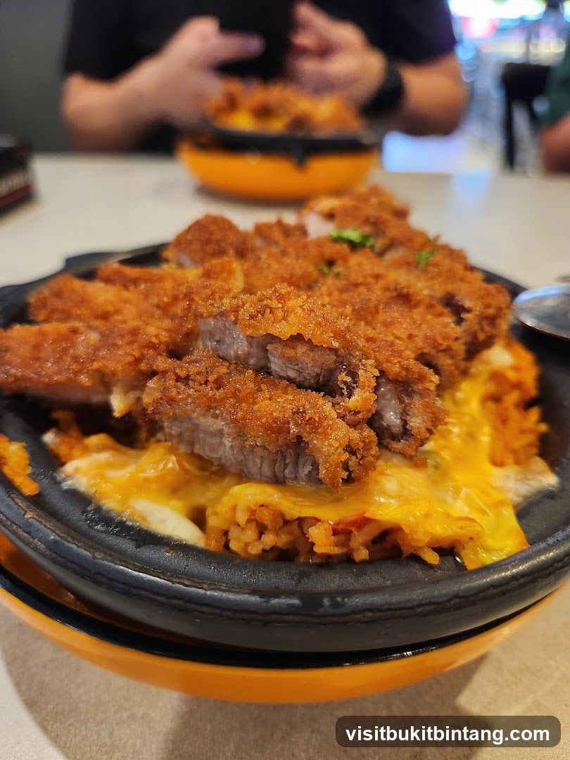 Fried Pork Cutlet with Rice and Cheese