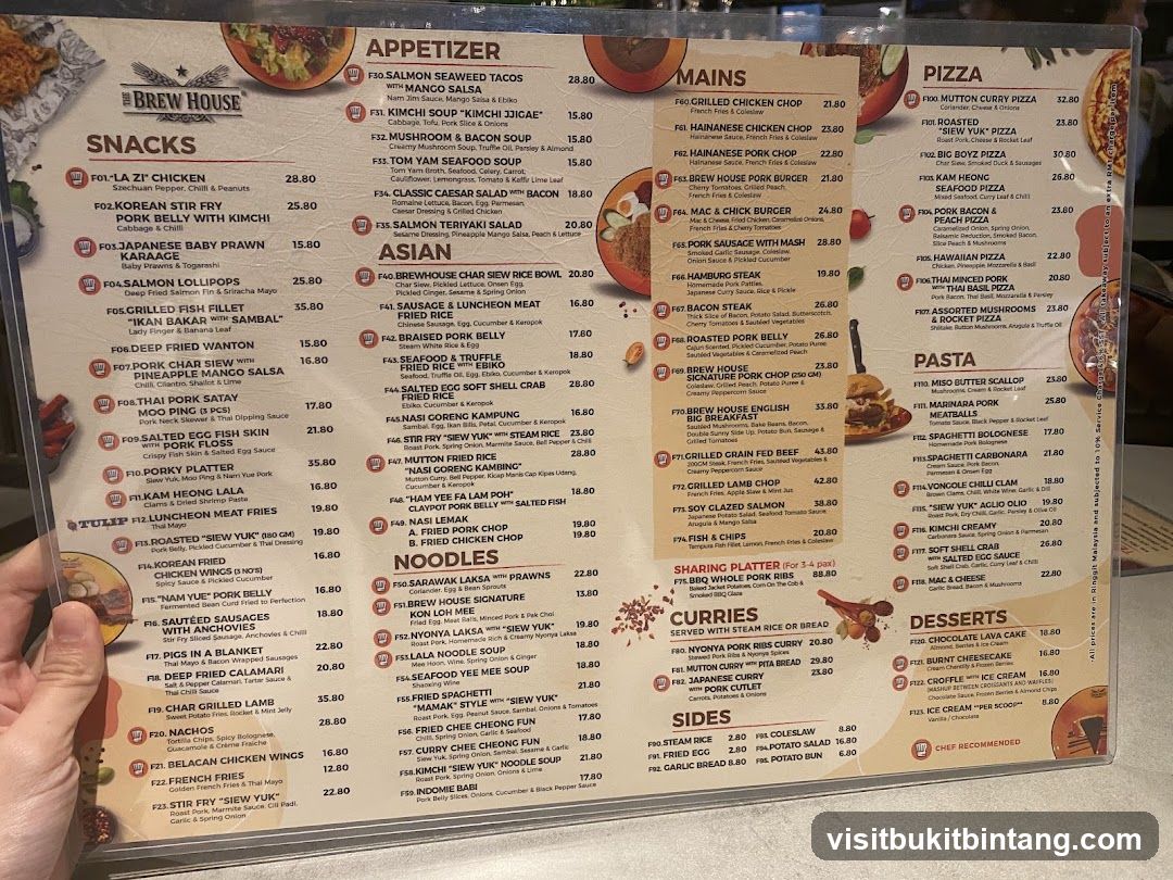 The Brew House Menu