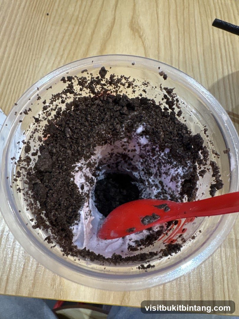 Ice Cream Dessert with Crushed Cookies