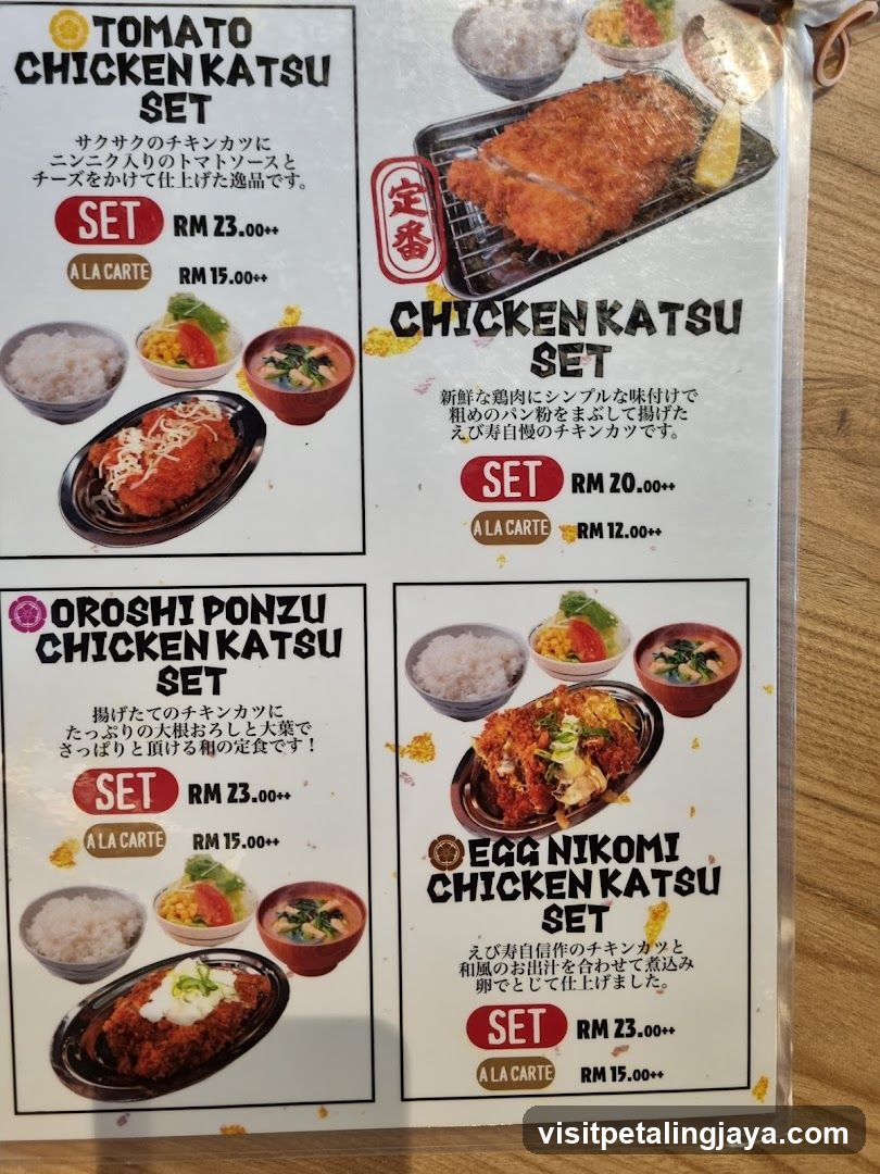 Chicken Katsu Menu