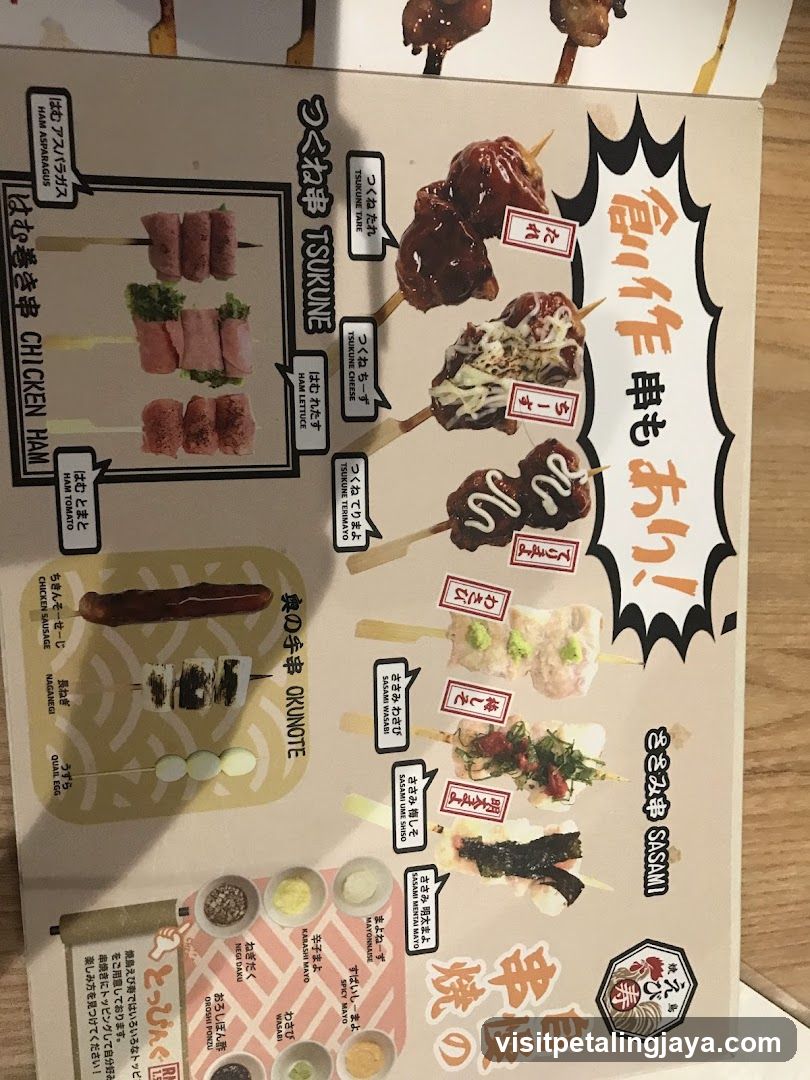 Japanese Food Menu Display