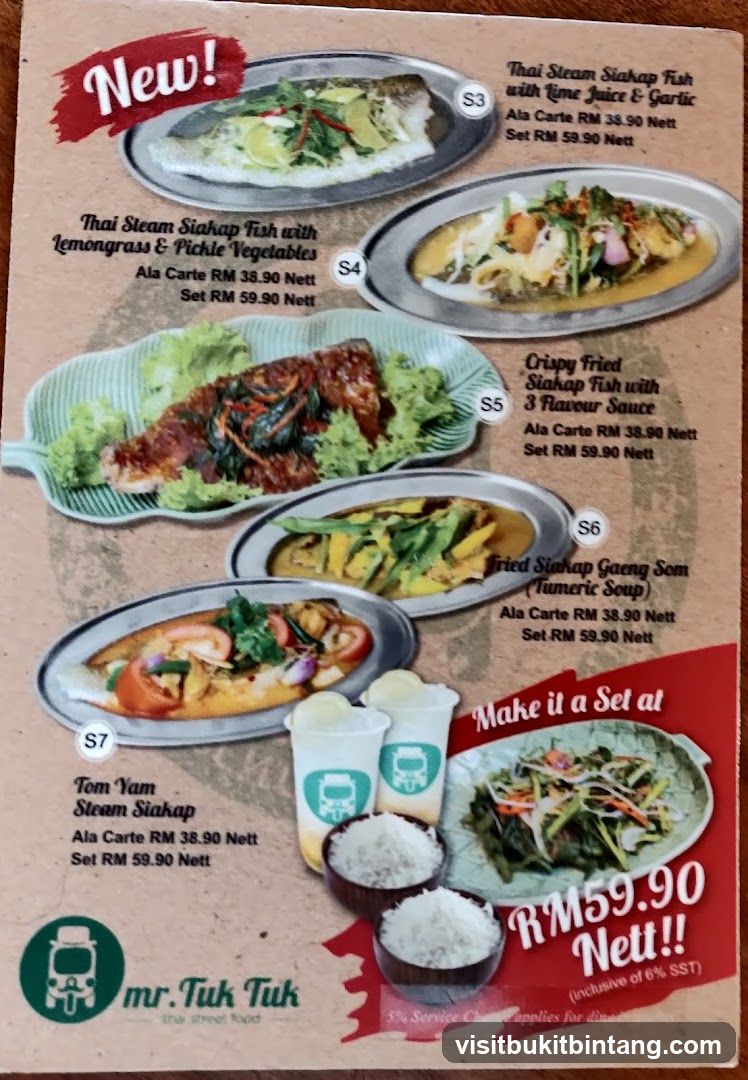 mr. Tuk Tuk Menu