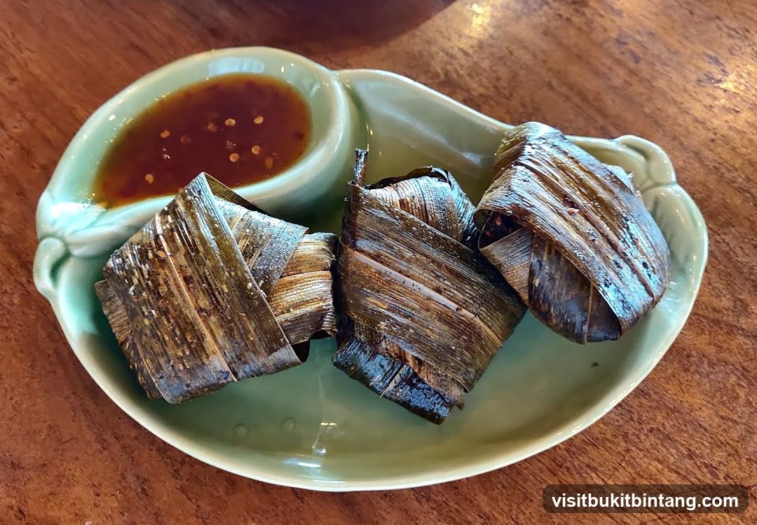 Chicken wrapped in pandan leaves