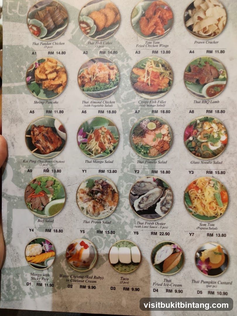 Thai Food Menu