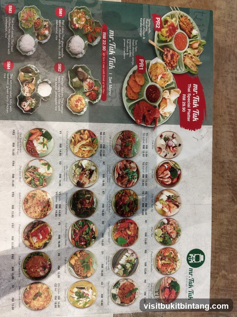 Mr. Tuk Tuk Menu