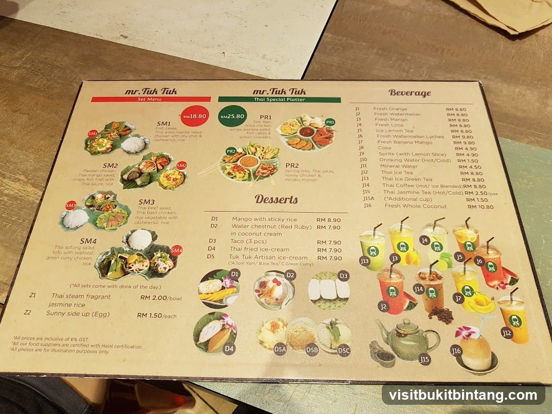 mr. Tuk Tuk Set Menu