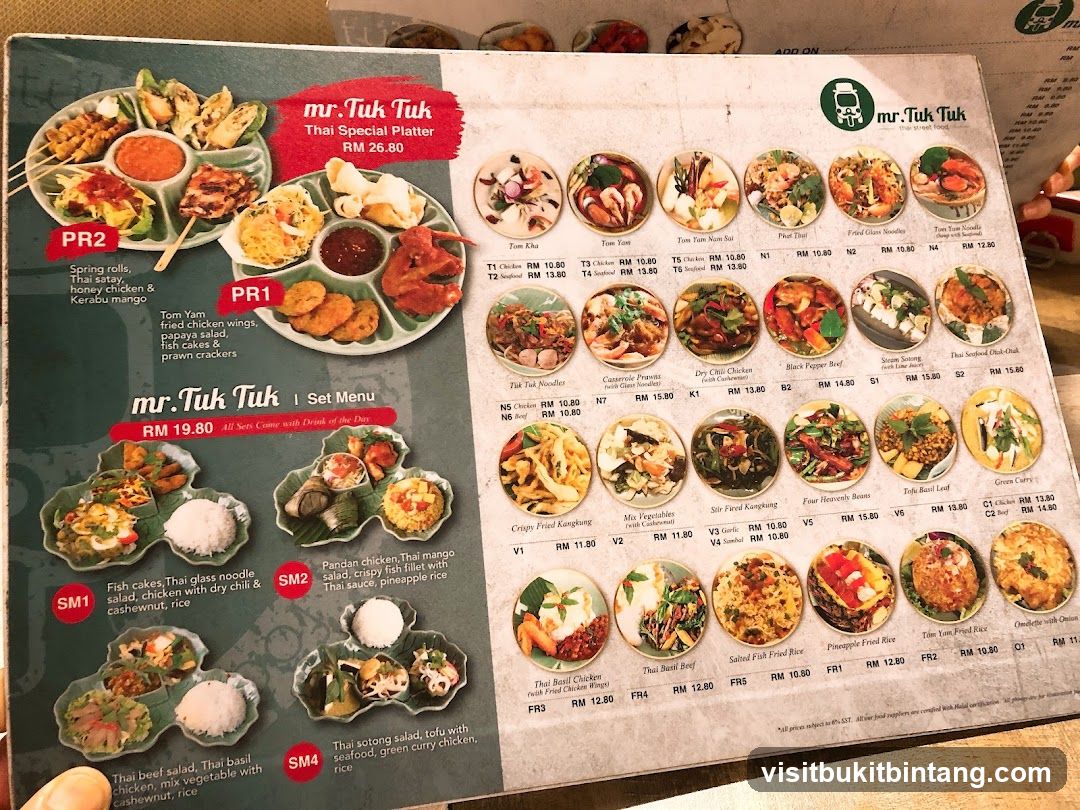 mr. Tuk Tuk Menu
