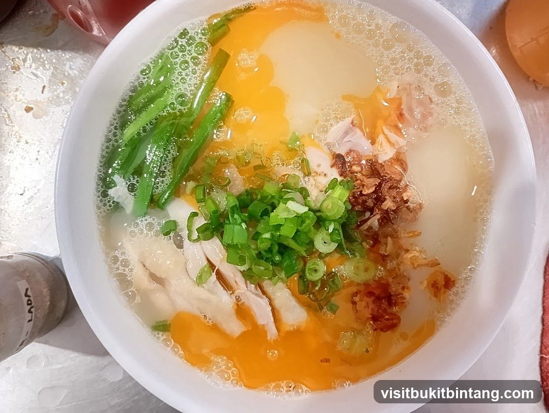Chicken Congee with Egg Yolk