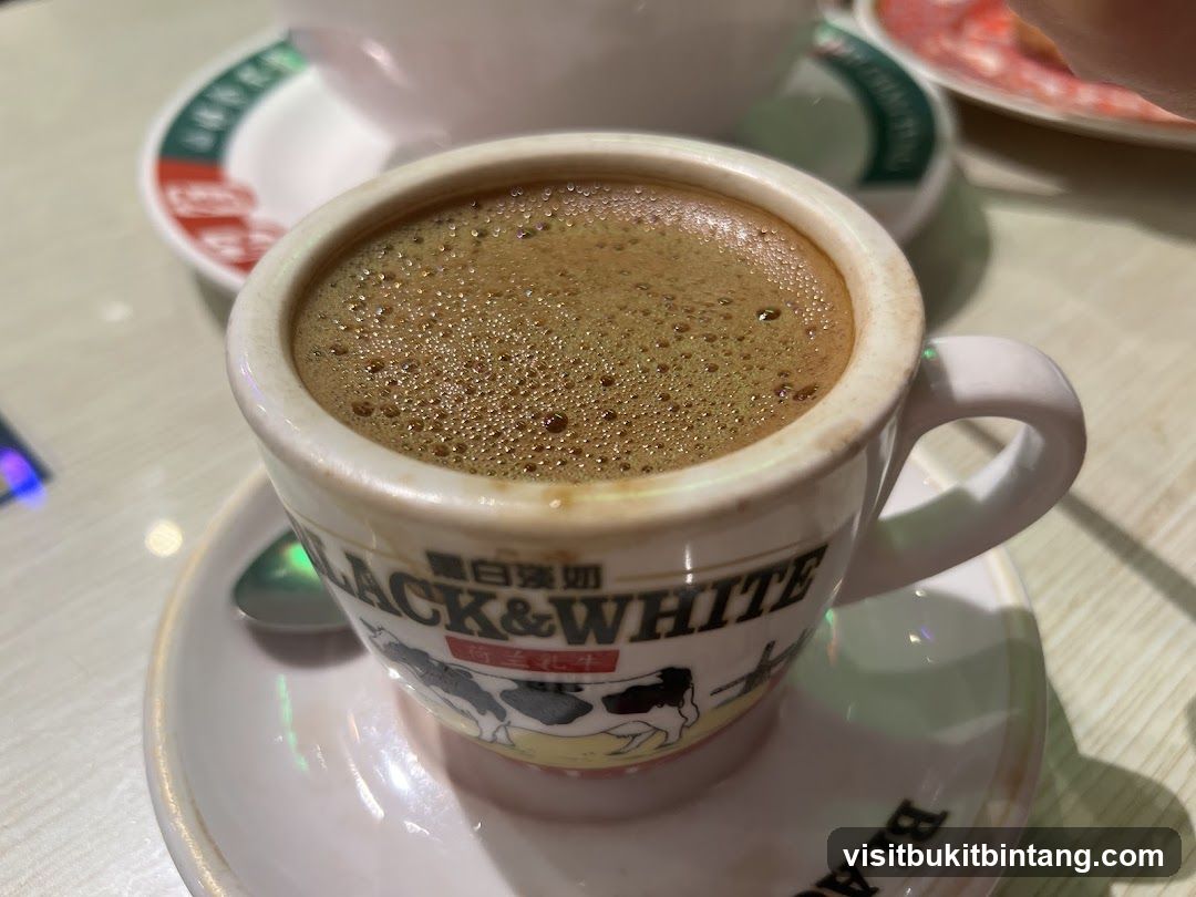 Coffee in a branded cup