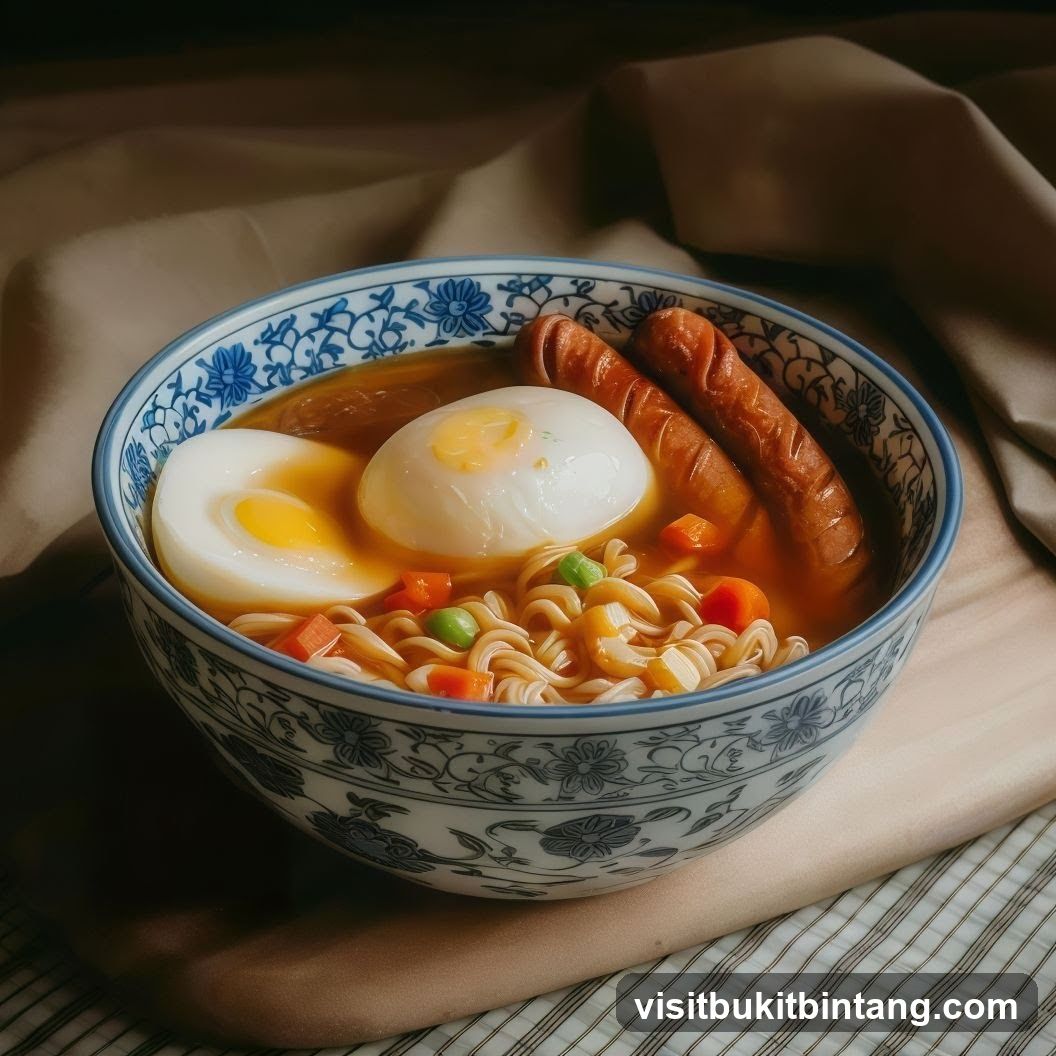 Noodle Bowl with Egg and Sausage