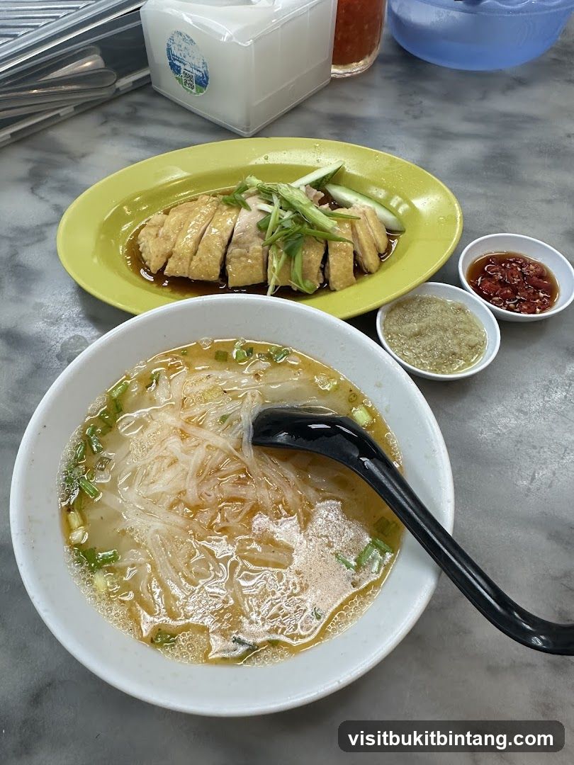 Hainanese Chicken Rice and Noodle Soup