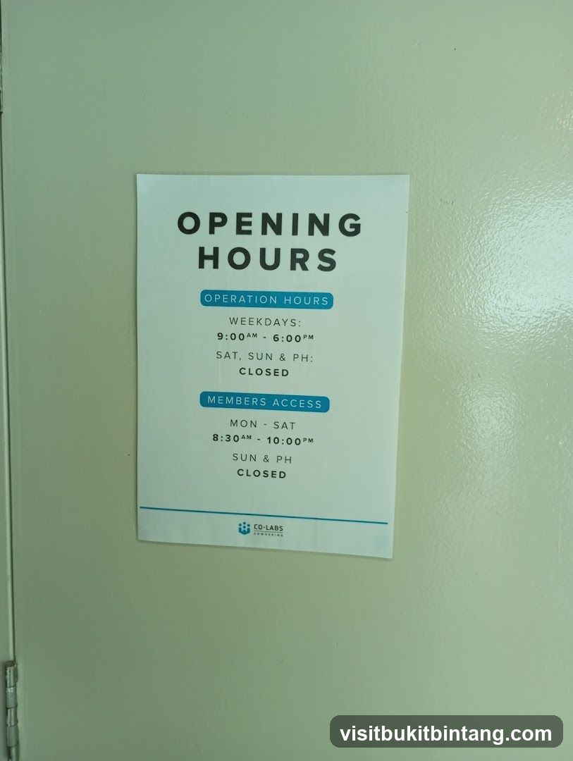 Opening Hours Sign