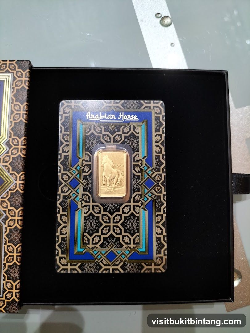 Gold Bar with Arabian Horse Design