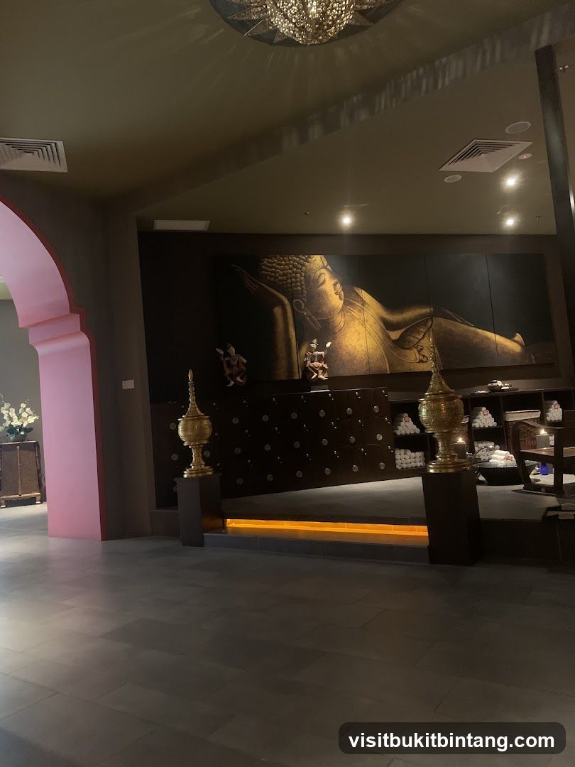 Spa Interior with Reclining Buddha Mural