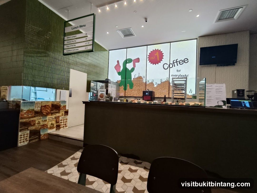 Cafe Interior with Lunch Menu and Coffee Promotion
