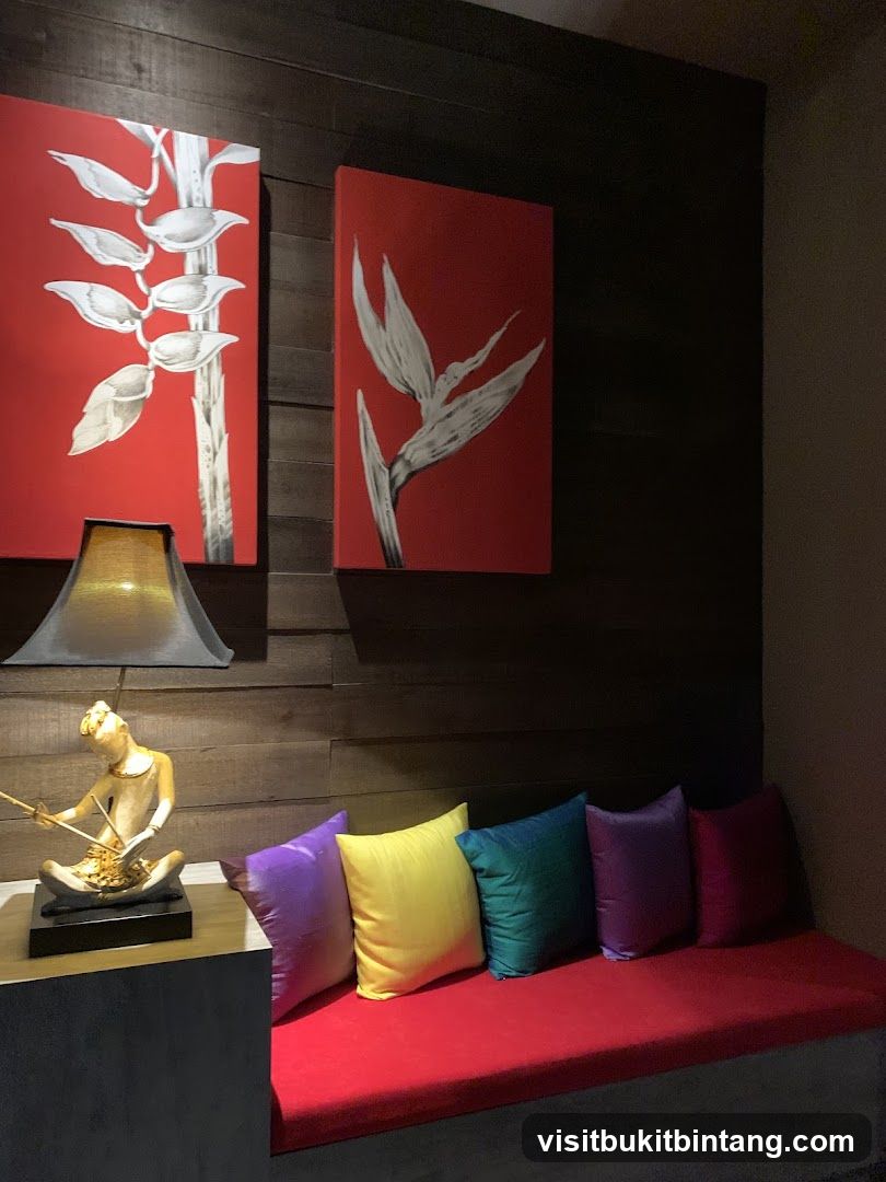 Seating area with artwork