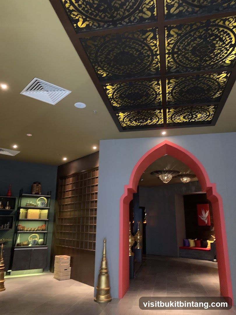 Interior of a room with ornate ceiling