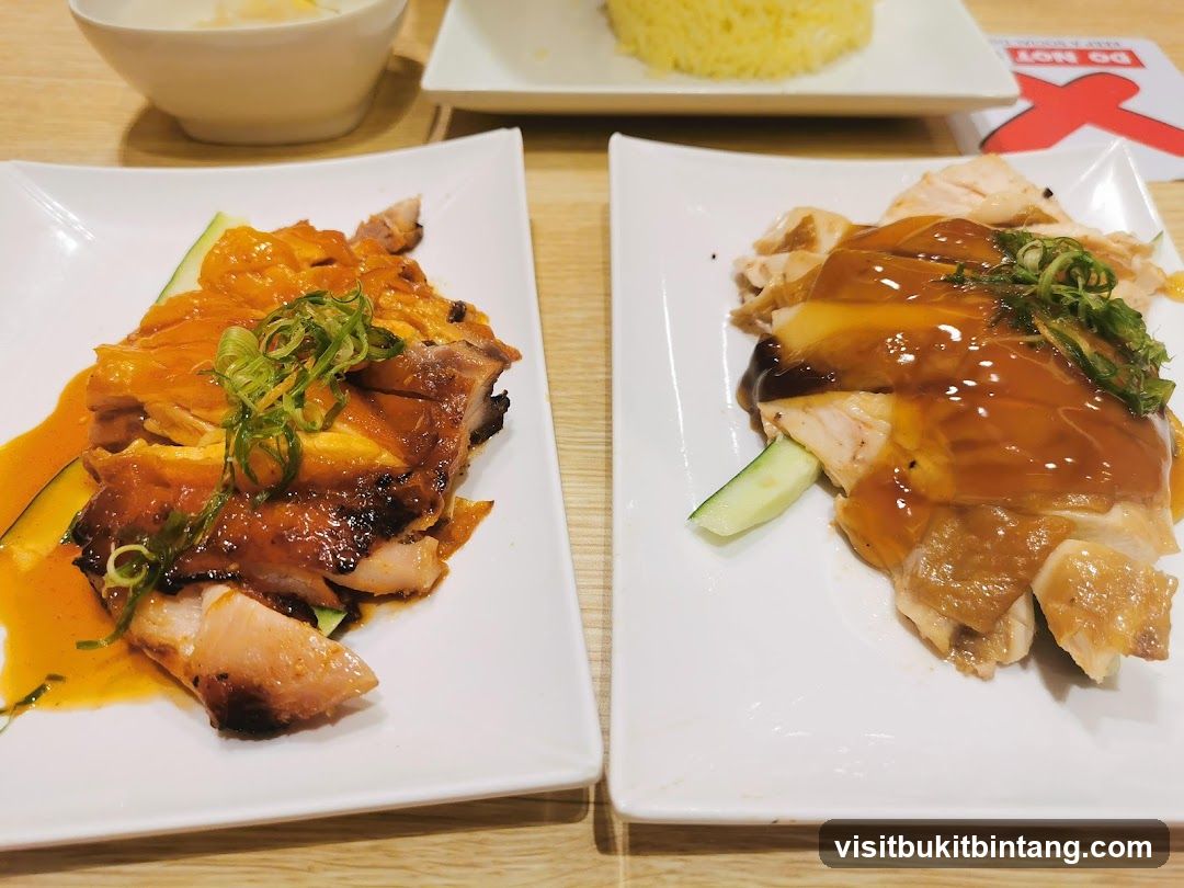 Hainanese Chicken Rice and Roasted Chicken