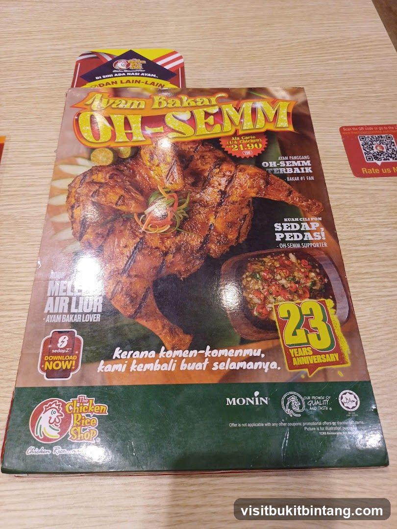 Ayam Bakar Oh-Semm Menu