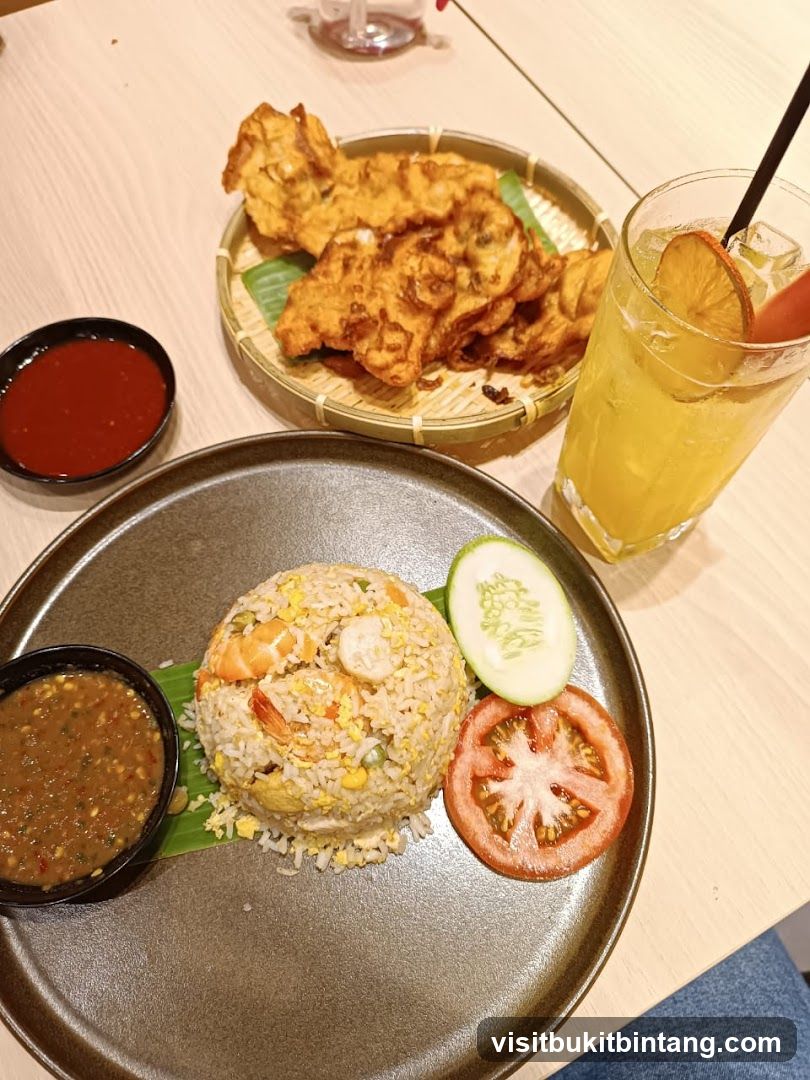 Fried Rice with Shrimp and Side Dishes