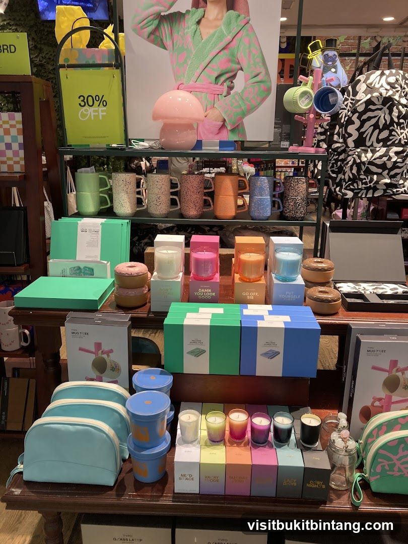 Retail Display with Mugs, Candles, and Accessories