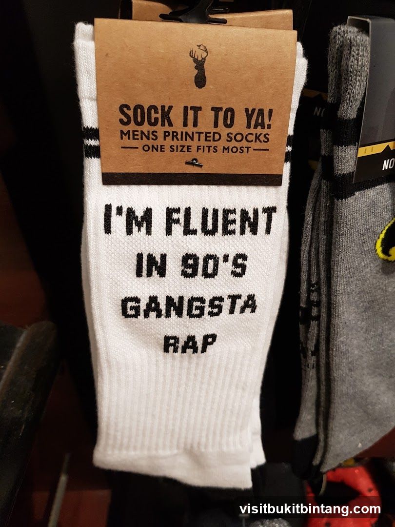 Socks with 90's Gangsta Rap Slogan