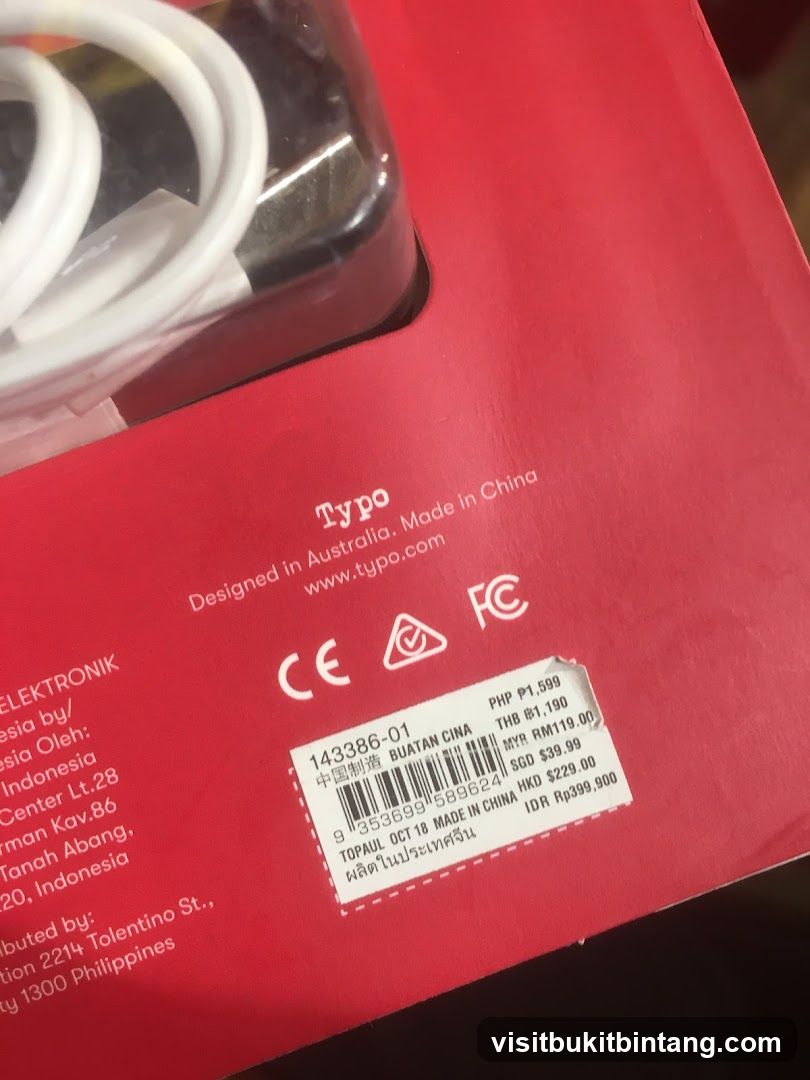 Typo Product Packaging