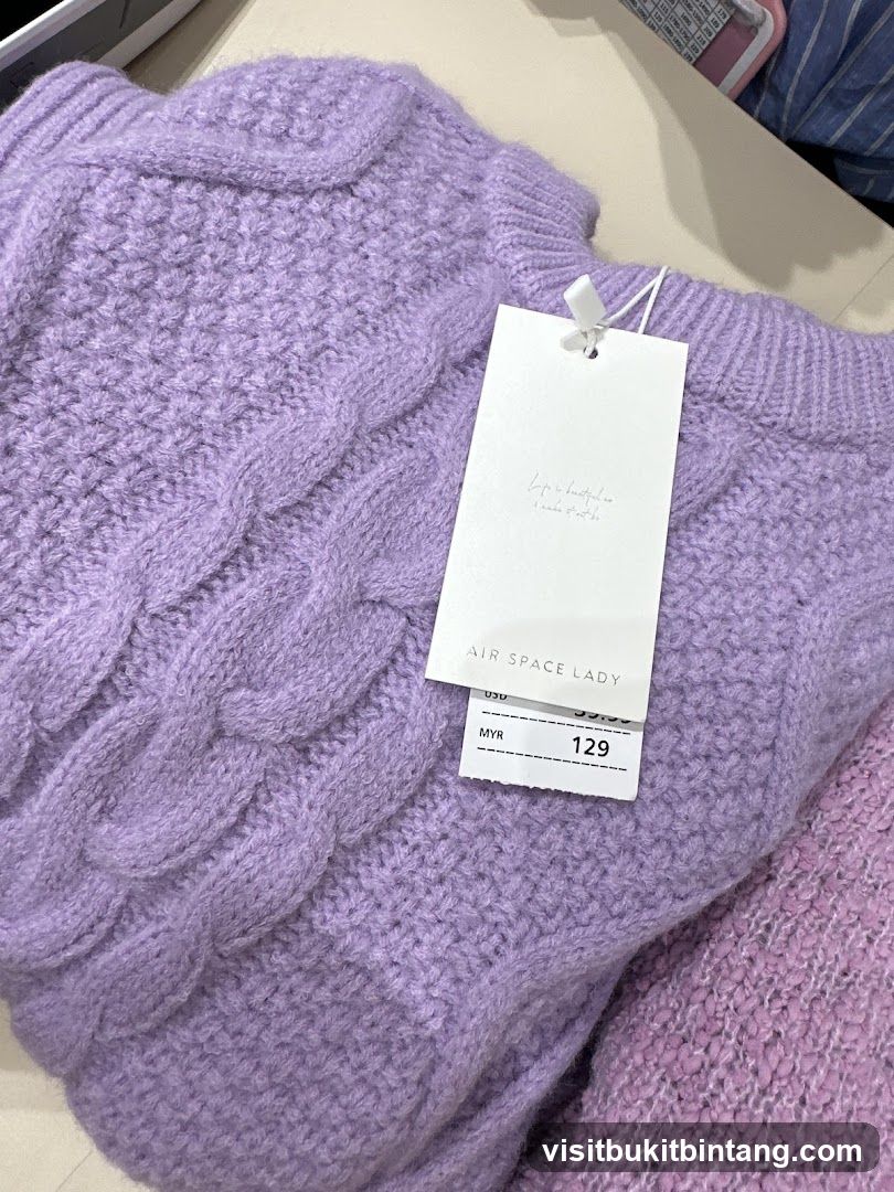 Purple Cable Knit Sweater