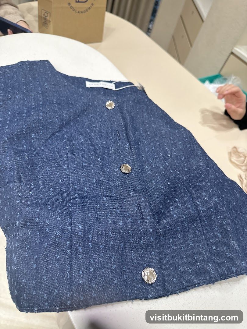Blue Textured Vest