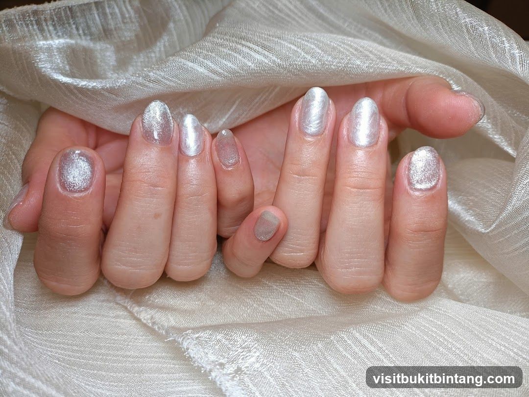 Sparkling Silver Nails