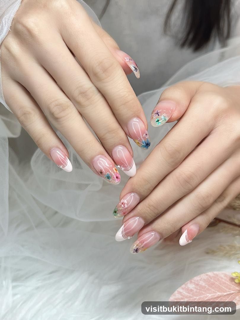 Nail Art with Dried Flowers