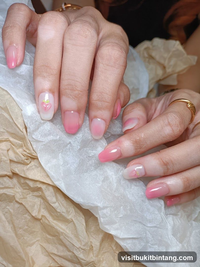 Peach Themed Nails