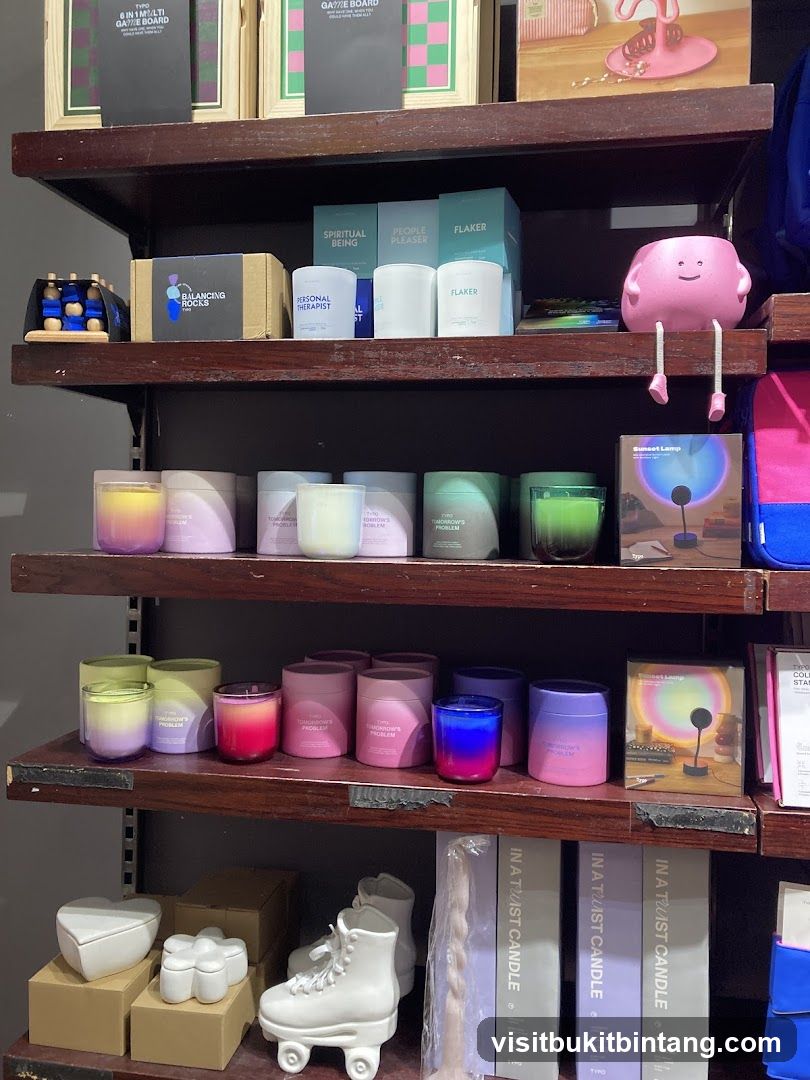Shelves of decorative items