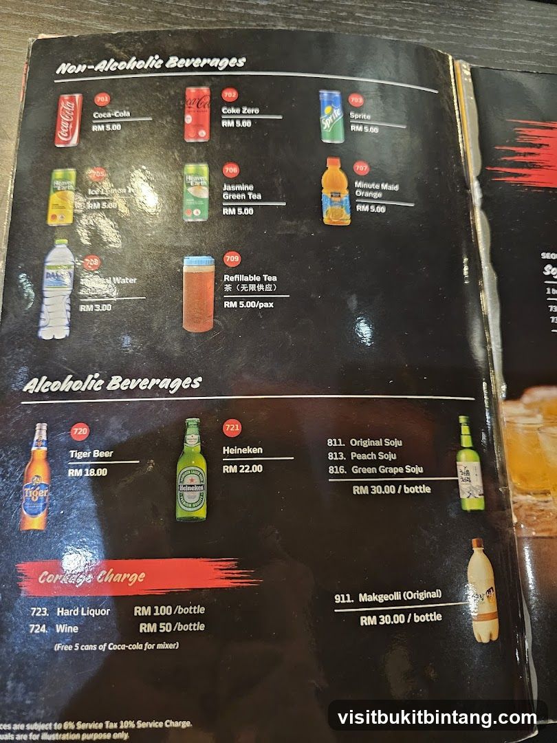 Beverages Menu
