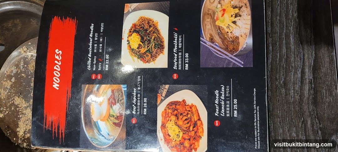 Noodles Menu