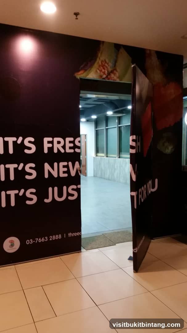 Entrance with promotional text