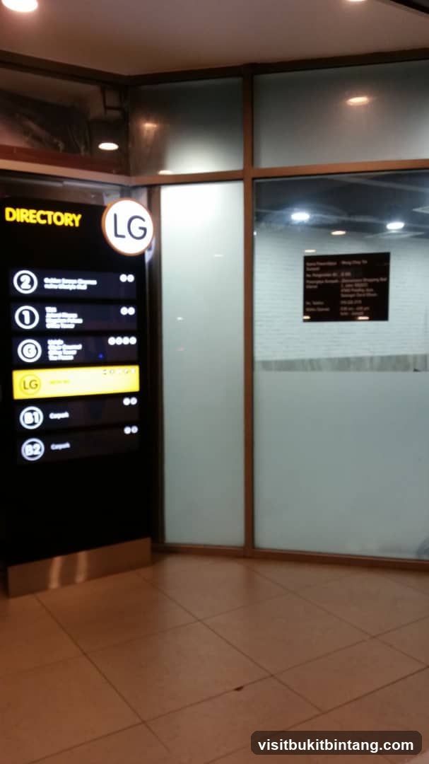 Directory Board and Frosted Glass Entrance