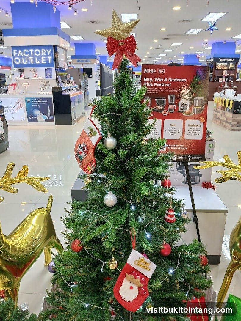 Christmas Tree Display in Electronics Store