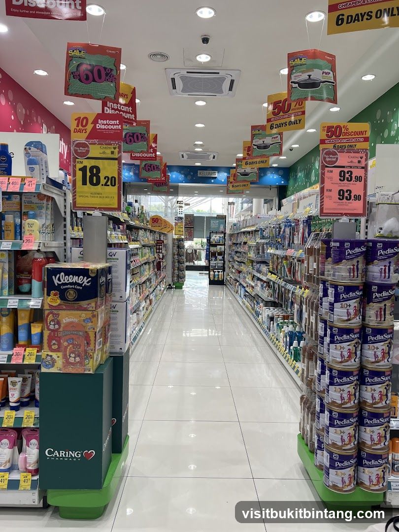 Pharmacy Aisles with Sale Signs