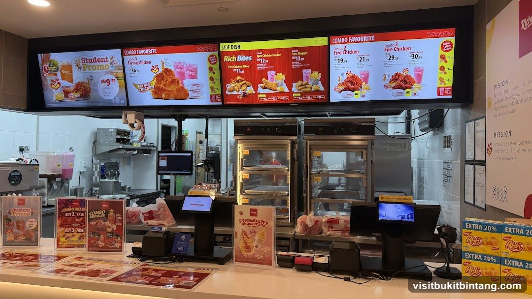 Fast Food Restaurant Menu and Counter