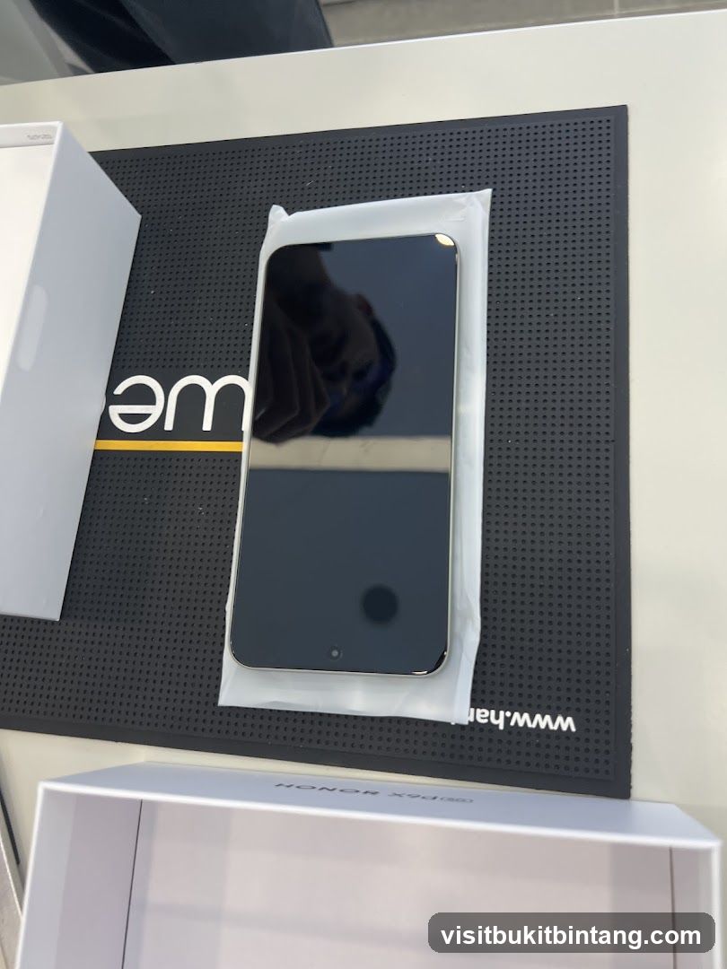 Smartphone on display mat