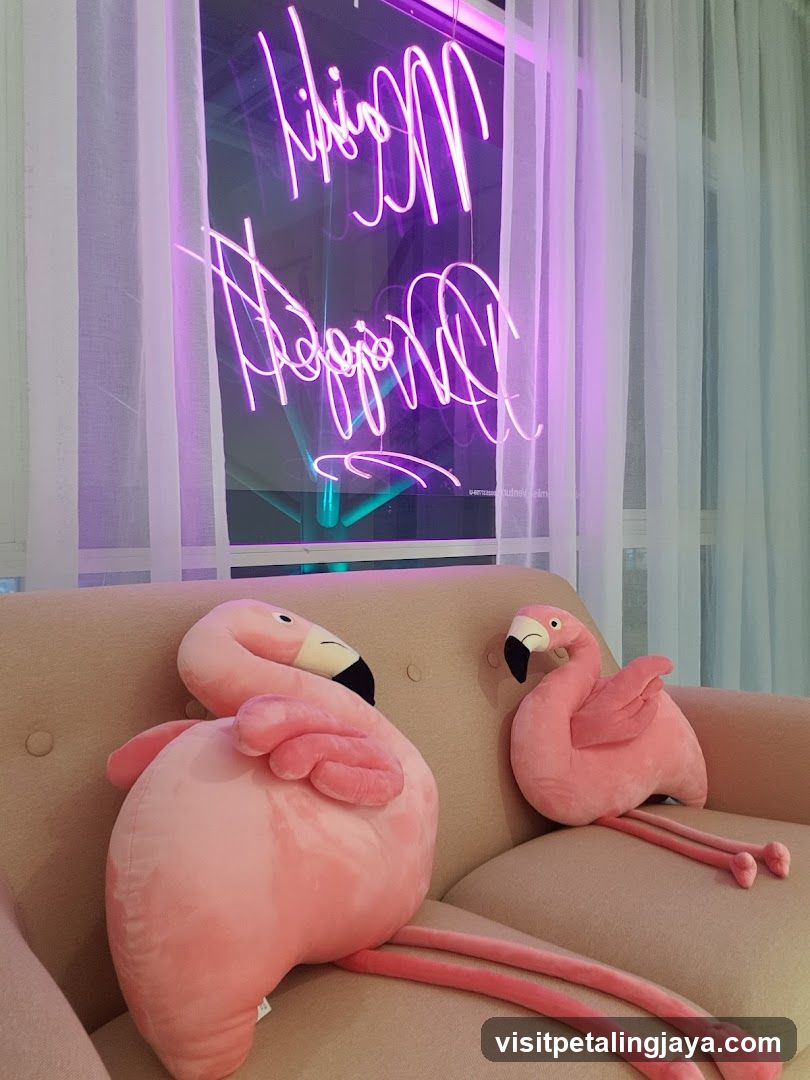 Flamingo Decor with Neon Sign