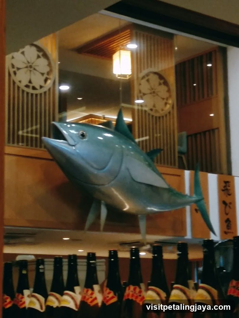 Tuna Display and Sake Bottles